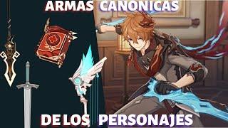 Armas canónicas de los Personajes // Genshin Impac Lore