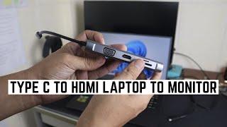 Connect USB Type C to HDMI Laptop to Monitor