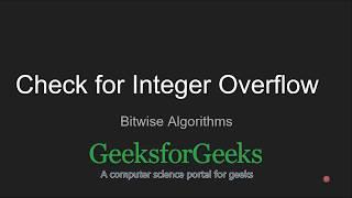 Check for Integer Overflow | GeeksforGeeks