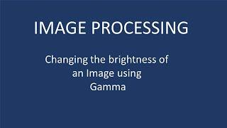 3. Image brightness with Gamma formula