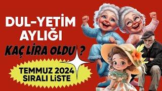 Dul yetim aylığı kaç lira oldu? Temmuz 2024 sıralı liste | Dul yetim maaşı ne kadar oldu?