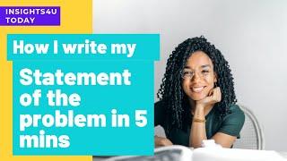 How to write a statement of the problem in research paper fast/ The problem statement