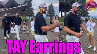 Travis Kelce shows off 'adorable T-earrings' as he attends final day at Lake Tahoe