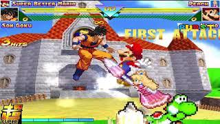 MUGEN Request: Goku and Super Better Mario VS Mario and Princess Peach (Kookie – Chan 66)