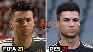 FIFA 21 VS PES 2021 | New Face Comparison | (Ronaldo, Haaland, Ramos)