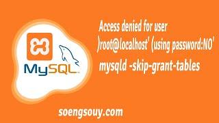 Access denied for user 'root@localhost' (using password:NO) | Add User account Fix