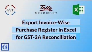 Export invoice-wise GSTR-2 Report in Excel | Tally