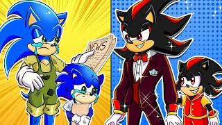 Rich Sonic Dad Vs Poor Shadow Dad - Love Is More Valuable Than Money  - Sonic Animation