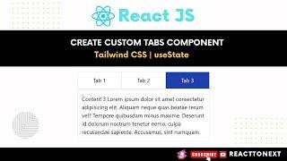 Build a Custom Tabs Component in React JS with Tailwind CSS