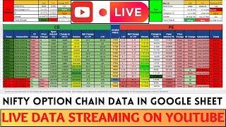 Option Chain Analysis Live in Google Sheet | Put Call Ratio Live  | Nifty Live Data