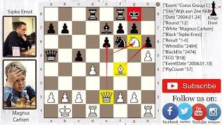 Kid Carlsen's Brilliant Checkmating Combination sacrificing 3 pieces vs GM Sipke Ernst(2004)