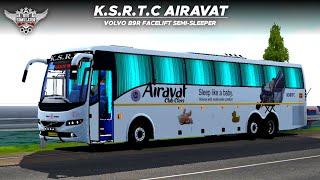 K.S.R.T.C AIRAVAT Livery for Volvo B9R facelift Semi-sleeper bus mod for bussid | bussid New mod