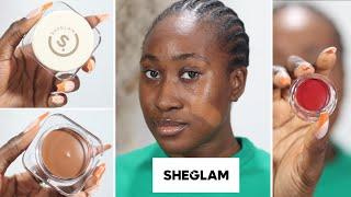 SHEGLAM SKINFLUENCER FULL COVERAGE FOUNDATION BALM ON DARK SKIN | REVIEW + 6HRS WEAR TEST