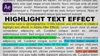 Easily create Highlight Text Effect in Adobe After Effects Tutorial
