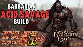 Baldur's Gate 3 - BEST Barbarian BUILD, Unkillable monster, Acid+Bleed AOE, Crit Lifesteal - BG3