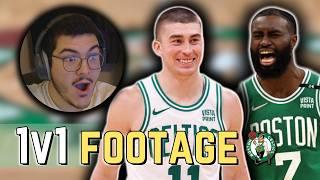 Payton Pritchard Battles Jaylen Brown in Celtics Practice