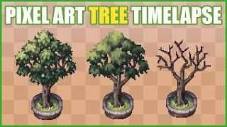 How to pixel art TREES timelapse (Game Assets)