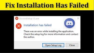 How To Fix Discord Installation Has Failed Windows 10/8/7 || Fix Discord Installation Error