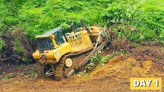 The easiest way to clean abandoned plantations using a dozer, CAT D7R is the most Suitable Dozer