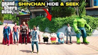 GTA 5: Shinchan Playing Hide & Seek With Avengers|Franklin & Pinchan