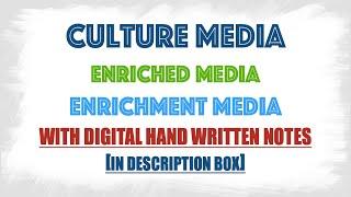 Enriched and Enrichment media : Microbiology