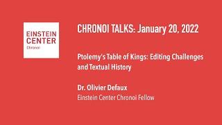 Ptolemy's Table of Kings: Editing Challenges and Textual History