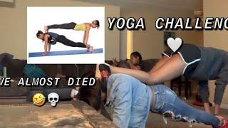 YOGA CHALLENGE W/ MY COUSIN ( we almost died )