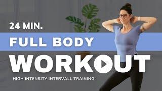 24 Min. | Full Body Workout  | High Intensity Interval Training (HIIT) | Ganzkörper Toning 