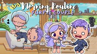 VLOG: PURPLE COUPLE MORNING ROUTINE | AVATAR WORLD DRAMA ROLEPLAY | PAZU !