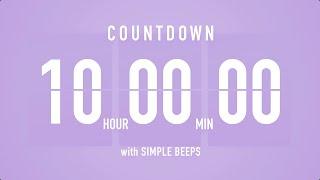 10 Hours Countdown Flip Clock Timer / Simple Beeps 🫐 