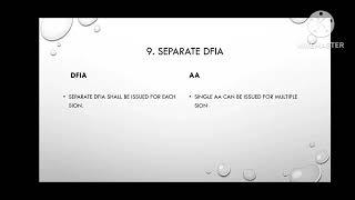 DFIA VS Advance Authorisation