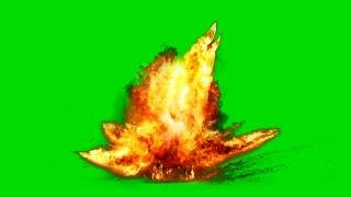 Massive Explosion - Black and Green Background