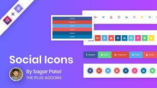 How to Setup Social icons Listing icons widget in The Plus Addons for Elementor?