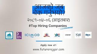 Job Alert! Top NGO/INGO, Banking, Financial Sector, Internet & Government Jobs - Shrawan 06 2081