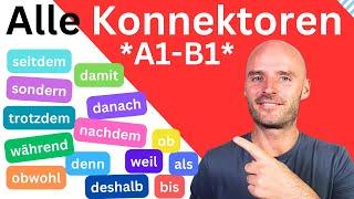 ALLE Konnektoren (von A1-B1) | Deutsch lernen B1