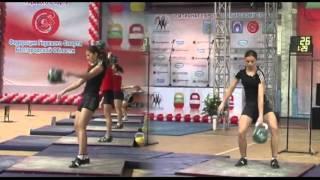 Ksenia Dedyukhina - kettlebell snatch technique (side view, front view)