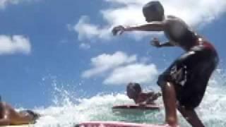 [5] Boogie boarding Bodyboarding Waikiki "Walls" "Fly Away" Coconut Girl