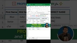 Excel Formulas NO ONE Told You About! PROPER, TRIM, TEXTJOIN  Excel Tutoring #shorts