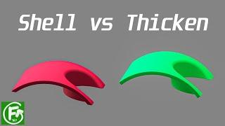 Fusion 360 | Shell vs Thicken