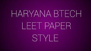 HARYANA BTECH LEET SERIES part -1