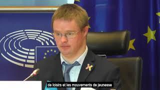 Discours de Benjamin, jeune homme porteur de trisomie 21, au Parlement européen.