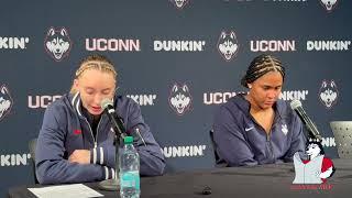 Paige Bueckers, Sarah Strong: UConn women's basketball postgame (USC) - 12/21/24