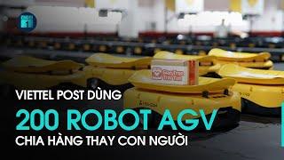 Cận cảnh 200 robot AGV chia hàng thay con người tại kho hàng Viettel Post | VTC1