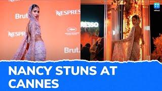 Cannes 2024: Nancy Tyagi Nails Her Second Look, Poses Like A Pro In Self-Stitched Lilac Saree