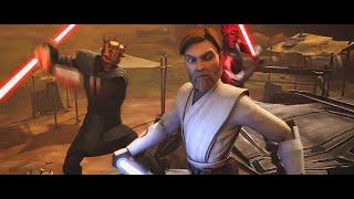 Adi & Obi vs Maul & Savage [HD] Re-scored Duel [Clone Wars]