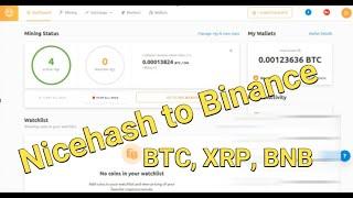 How to withdraw from Nicehash to binance XRP to BNB