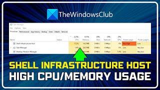 Shell Infrastructure Host high Power, CPU and memory usage in Windows 11/10