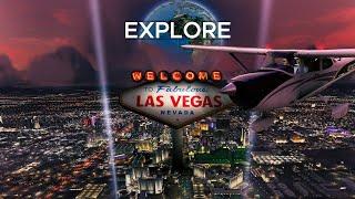 Flying over Las Vegas Strip at Night in MSFS | Navigraph Explore