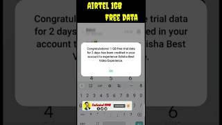 AIRTEL FREE DATA || FREE 1GB DATA CODE ||  TODAY AIRTEL OFFER #shorts #viral #airtel