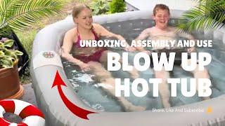 RELXTIME Brand Blow Up Hot Tub Jacuzzi 4-6 Person Inflatable Spa | Unboxing and Review Demonstration